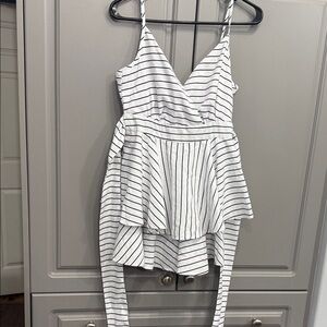 Forever 21 Black and White Striped romper